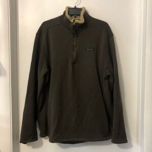 Timberland 1/4 Zip Long Sleeve Sweatshirt Pullover Brown XL